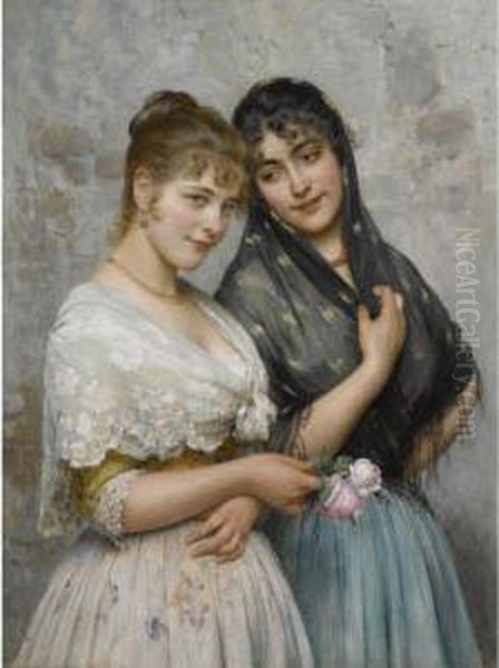 Venetian Beauties Oil Painting by Eugene de Blaas