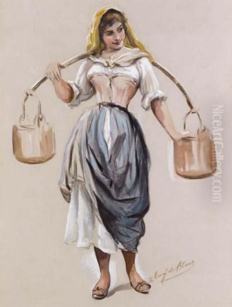 Giovane Portacqua Oil Painting by Eugene de Blaas