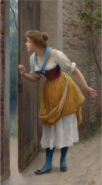 The Eavesdropper Oil Painting by Eugene de Blaas