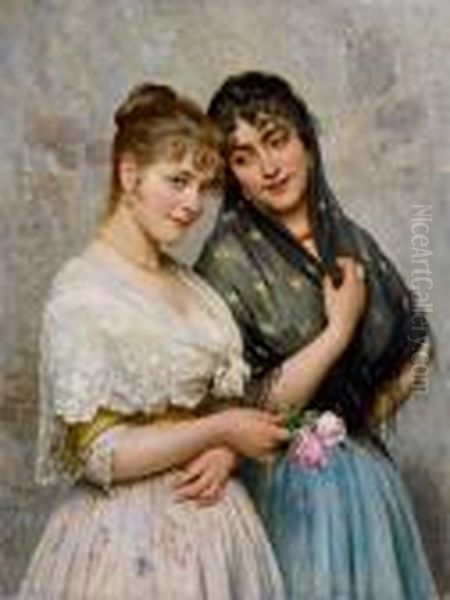 Due Veneziane Oil Painting by Eugene de Blaas