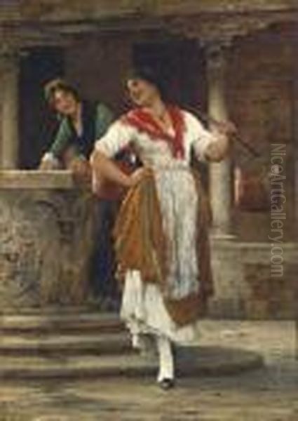 Die Wassertragerin (the Water Carrier) Oil Painting by Eugene de Blaas