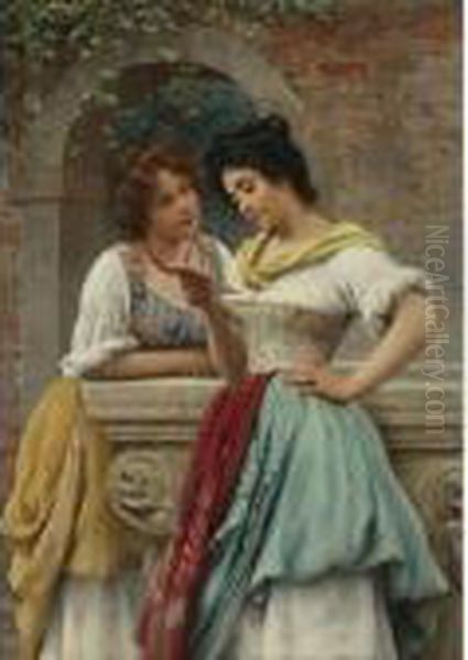 Shared Correspondence Oil Painting by Eugene de Blaas