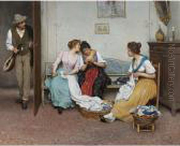 The Friendly Gossips Oil Painting by Eugene de Blaas