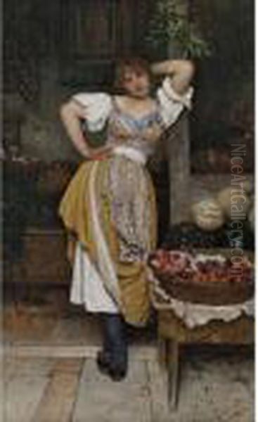 The Fruit Seller Oil Painting by Eugene de Blaas