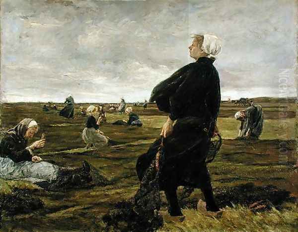 Repairing the Nets, 1889 Oil Painting by Max Liebermann