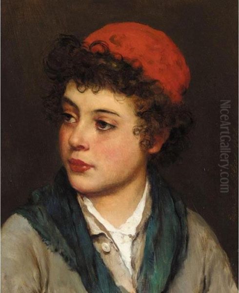 Portrait Of A Boy Oil Painting by Eugene de Blaas