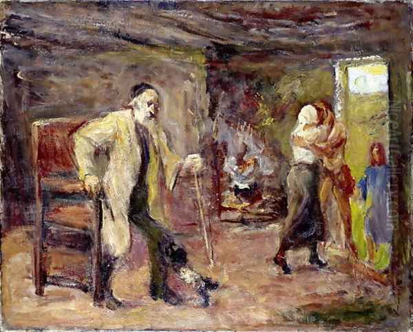 The Return of Tobias Oil Painting by Max Liebermann