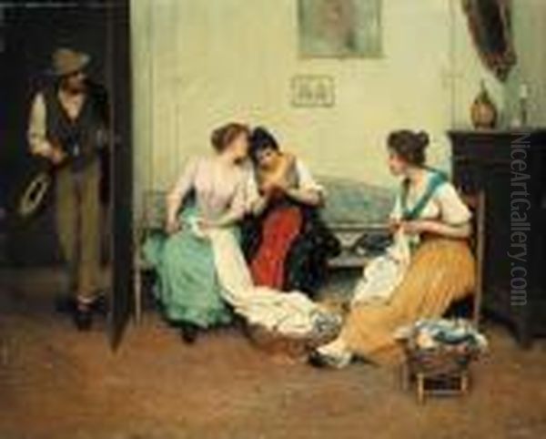 The Friendly Gossips Oil Painting by Eugene de Blaas