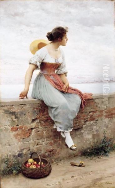 A Pensive Moment Oil Painting by Eugene de Blaas