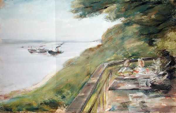 Terrace of the Jacob Restaurant in Nienstedten, 1902 Oil Painting by Max Liebermann