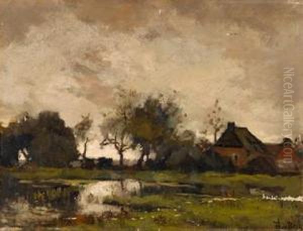 Grey Skies Oil Painting by Theophile Emile Achille De Bock