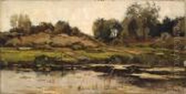 Landscape by Theophile Emile Achille De Bock