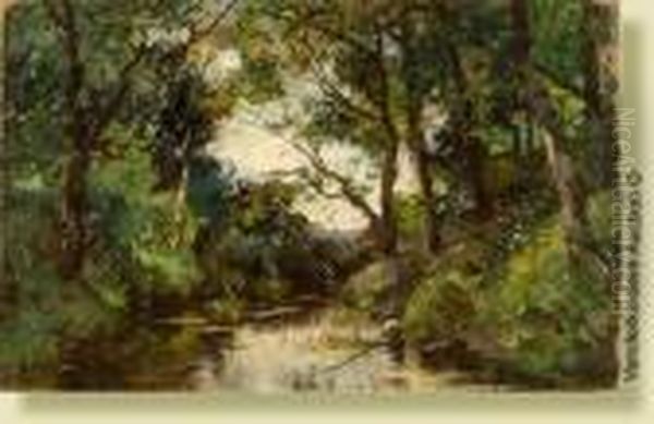 Riviere En Ete Oil Painting by Theophile Emile Achille De Bock