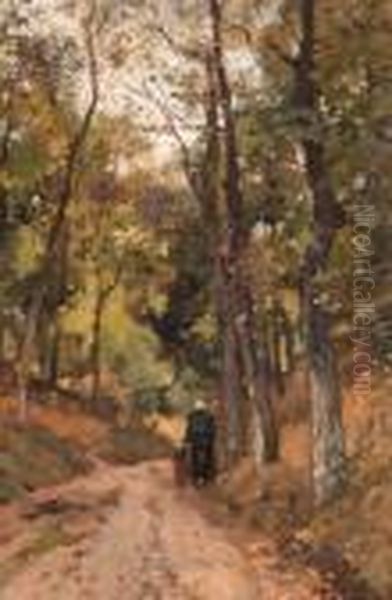 De Holle Weg, Wageningen Oil Painting by Theophile Emile Achille De Bock