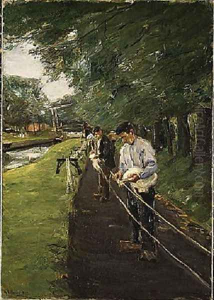 The Ropewalk in Edam Oil Painting by Max Liebermann