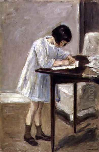 The Artist's Granddaughter at the Table, 1923 Oil Painting by Max Liebermann