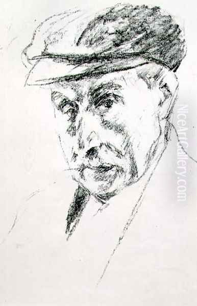 Portrait of a Man in a Cap, possibly self portrait, after 1923 Oil Painting by Max Liebermann