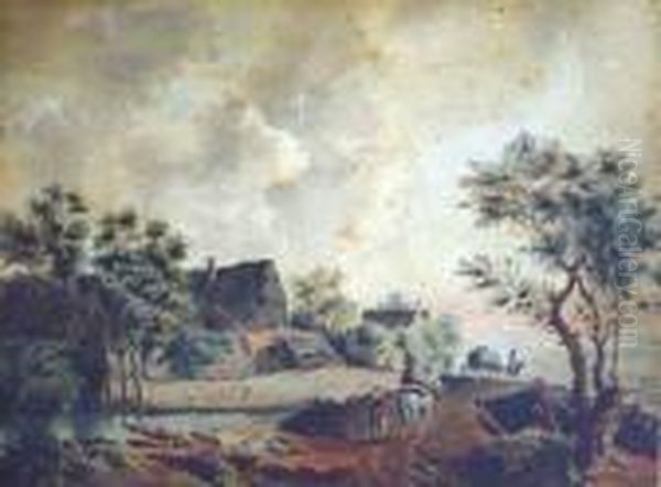 Paysage Anime. Oil Painting by Jean-Jacques De Boissieu