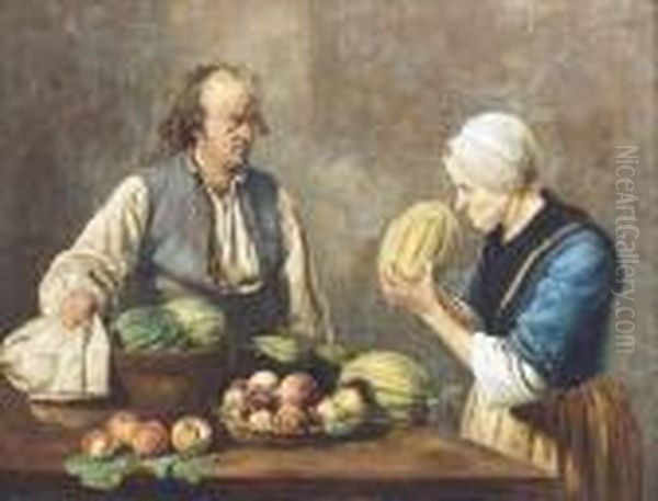 Der Melonenverkaufer. Oil Painting by Jean-Jacques De Boissieu