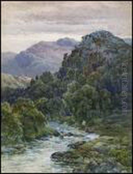 The Trossachs Oil Painting by Alfred de Breanski