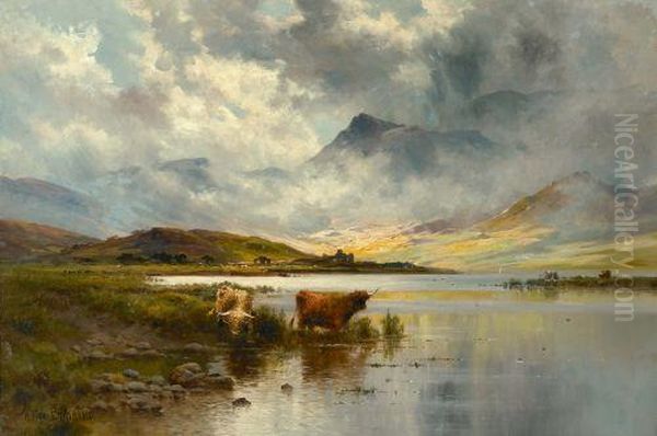 Highland Cattle Oil Painting by Alfred de Breanski