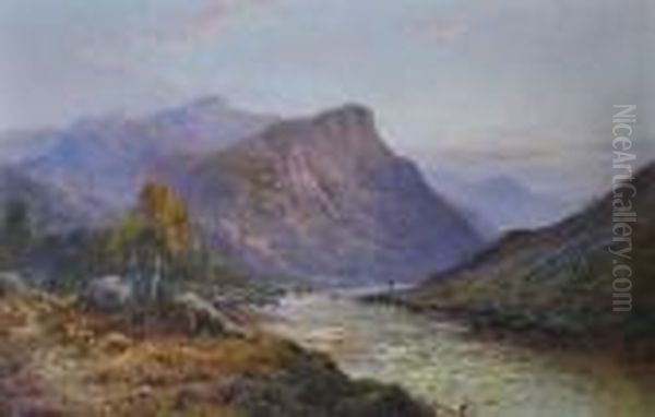 Evening - A Valley In Argyll Oil Painting by Alfred de Breanski