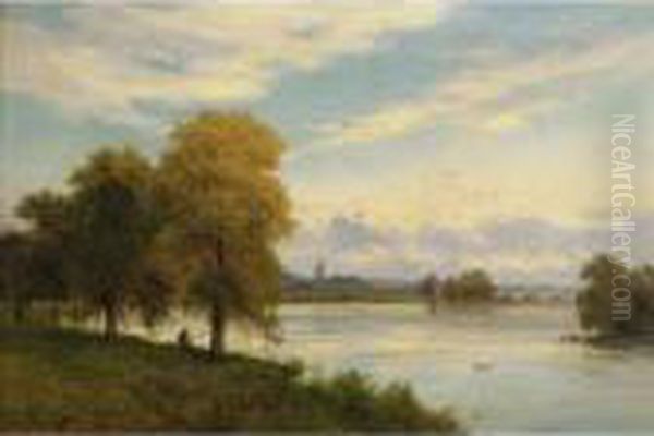 Walton-on-thames Oil Painting by Alfred de Breanski