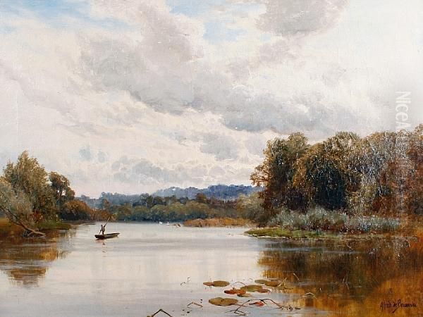 Penton Hook On The Thames Oil Painting by Alfred de Breanski