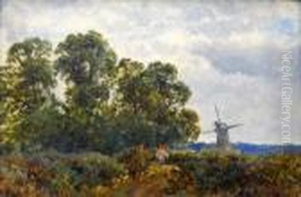 Chislehurst Mill Oil Painting by Alfred de Breanski