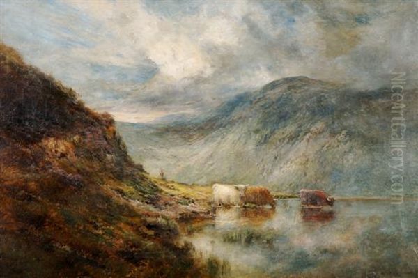 Rannoch Moors Oil Painting by Alfred de Breanski