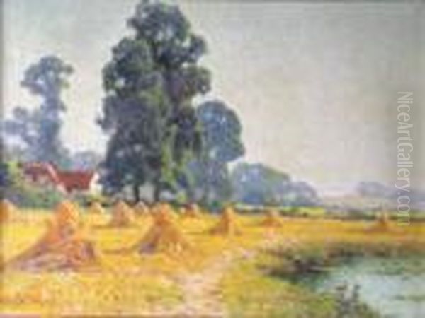 An August Morning Oil Painting by Alfred de Breanski