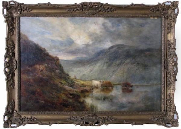 Rannoch Moors Oil Painting by Alfred de Breanski