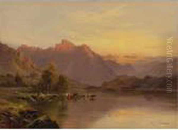 Buttermere, The Lake District Oil Painting by Alfred de Breanski