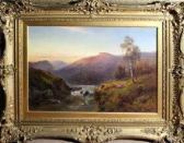 The Falls Of Tummel, North Britain Oil Painting by Alfred de Breanski