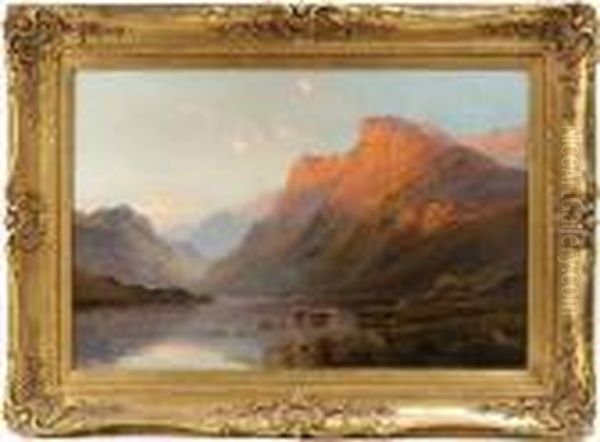 Evening Near Inversnaid. Oil Painting by Alfred de Breanski