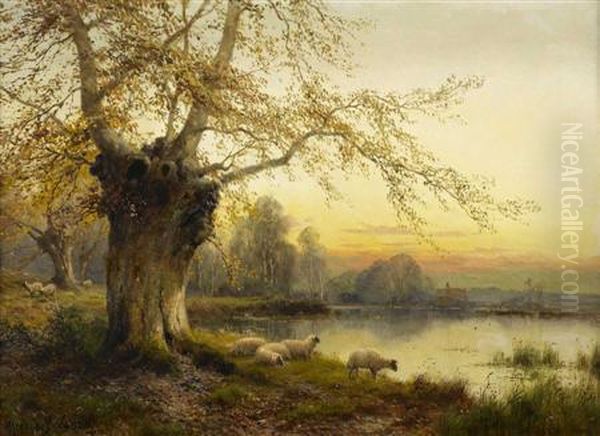 Evening Repose, The Beeches Of Burnham Oil Painting by Alfred de Breanski