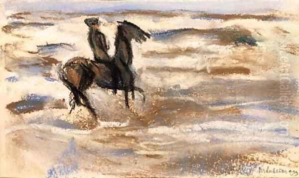 A rider on the beach Oil Painting by Max Liebermann