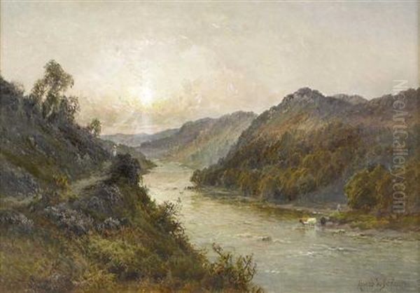 The Vale Of Llangollen Oil Painting by Alfred de Breanski