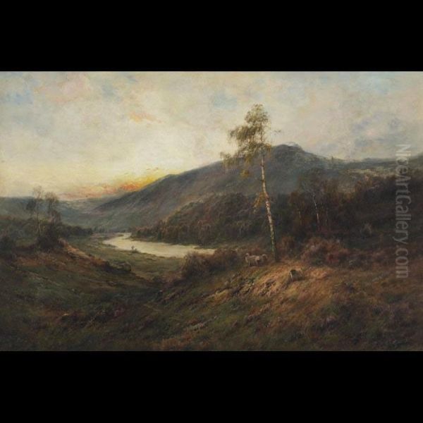 The River Teith Through The Trossachs Oil Painting by Alfred de Breanski