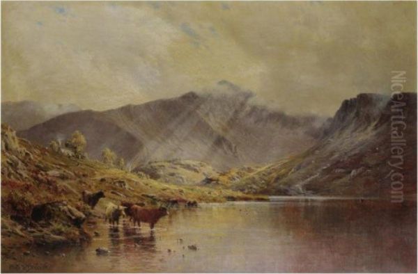 Passing Showers, Cader Idris Oil Painting by Alfred de Breanski