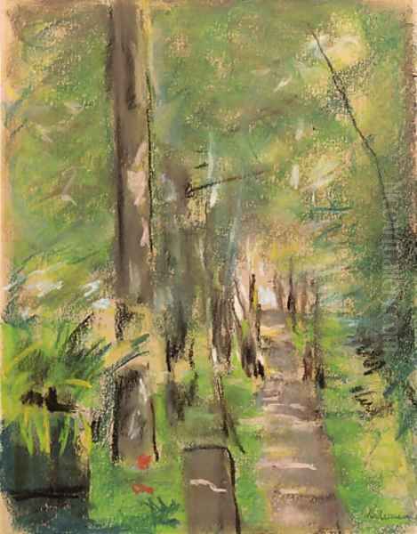 Birkenallee im Wannseegarten Oil Painting by Max Liebermann