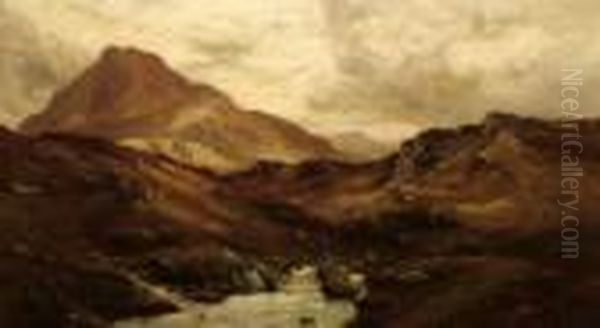 Moel Siabod Oil Painting by Alfred de Breanski