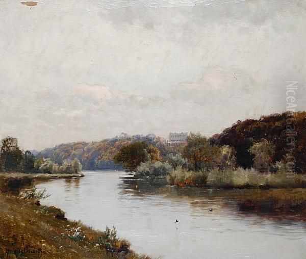 Clivedon On The Thames Oil Painting by Alfred de Breanski