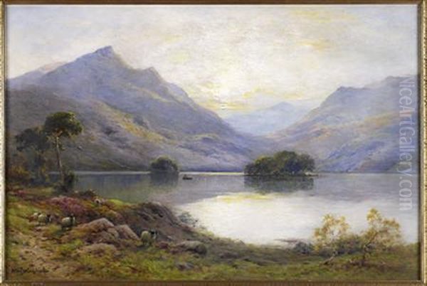 Sunset In The West Highlands Oil Painting by Alfred de Breanski