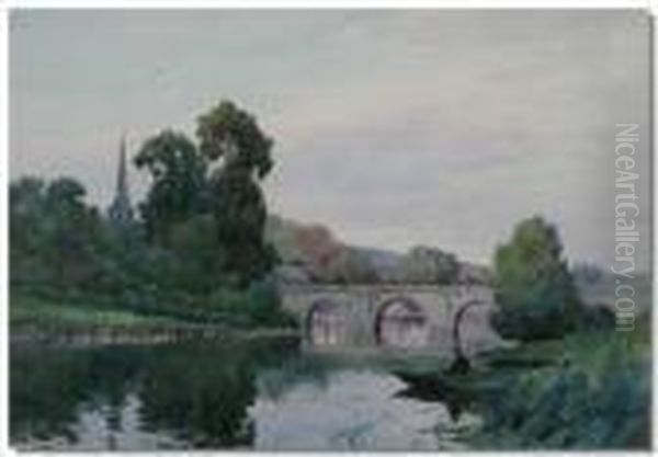 Breanski, Atwallingford, Watercolour, Signed Oil Painting by Alfred de Breanski