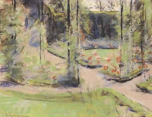 Die Rosenlaube im Wannseegarten Oil Painting by Max Liebermann