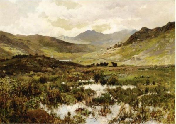 Snowdon From Capel Curig Oil Painting by Alfred de Breanski