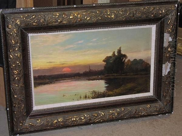 Marlow-on-thames Oil Painting by Alfred de Breanski