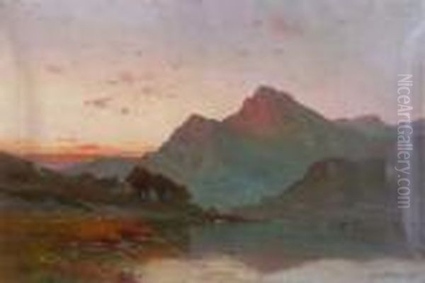 Snowdon, North Wales Oil Painting by Alfred de Breanski