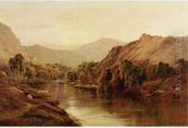 July, The Dee Near Balmoral Oil Painting by Alfred de Breanski